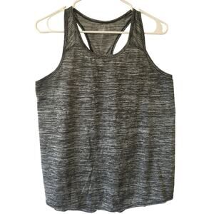 Danskin Now Large Gray Racer Back Top with Cross Pleated Back